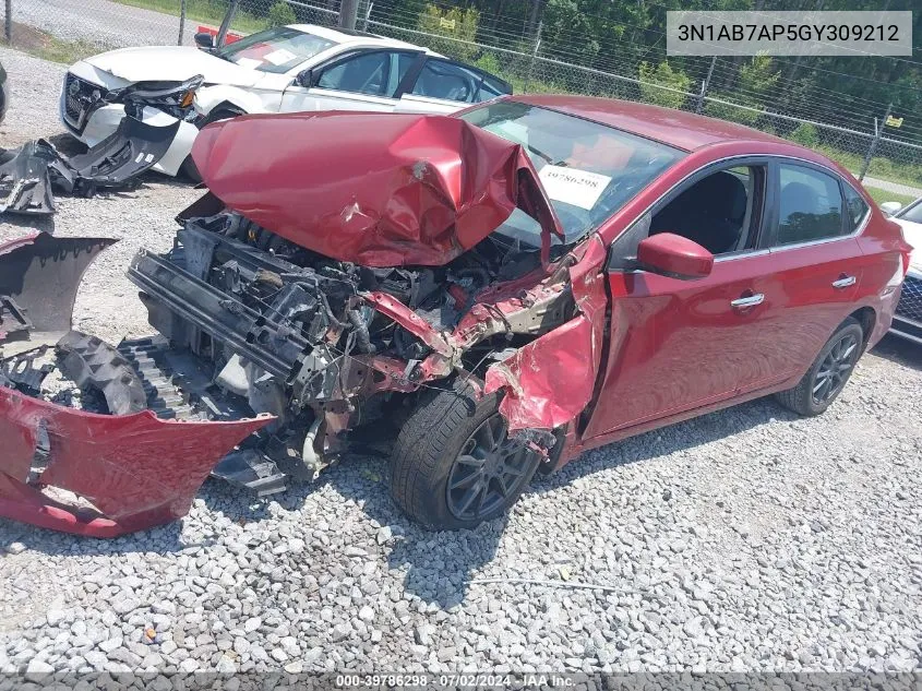 3N1AB7AP5GY309212 2016 Nissan Sentra Sv