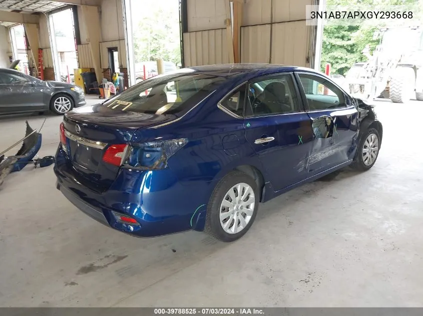 2016 Nissan Sentra S VIN: 3N1AB7APXGY293668 Lot: 39788525