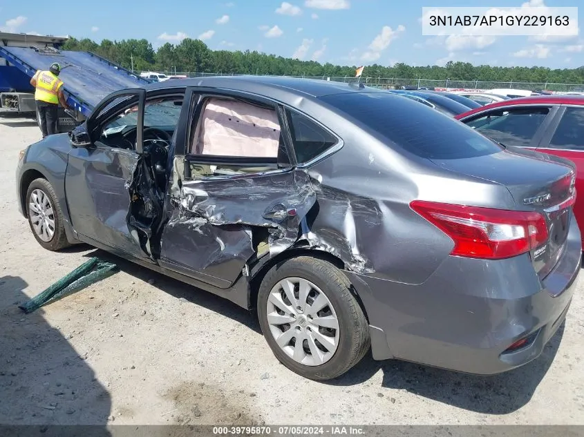 2016 Nissan Sentra Sv VIN: 3N1AB7AP1GY229163 Lot: 39795870