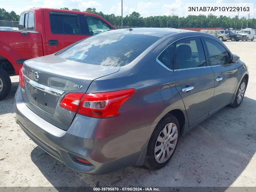 2016 Nissan Sentra Sv VIN: 3N1AB7AP1GY229163 Lot: 39795870