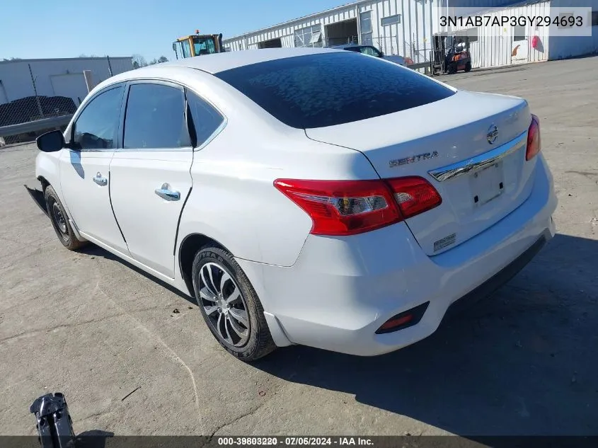 3N1AB7AP3GY294693 2016 Nissan Sentra S