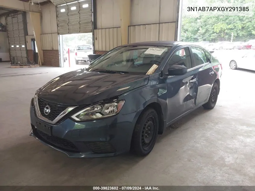 2016 Nissan Sentra Sv VIN: 3N1AB7APXGY291385 Lot: 39823602