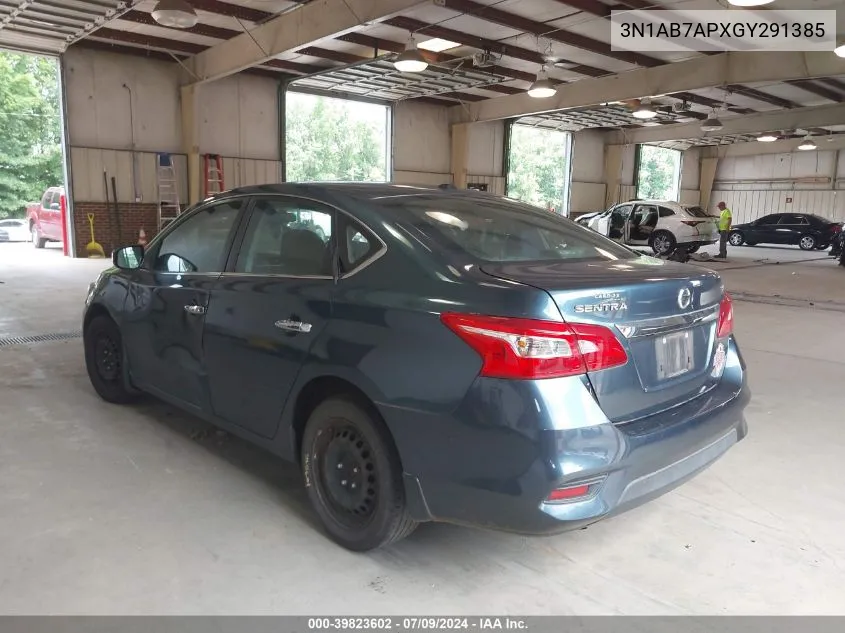 3N1AB7APXGY291385 2016 Nissan Sentra Sv