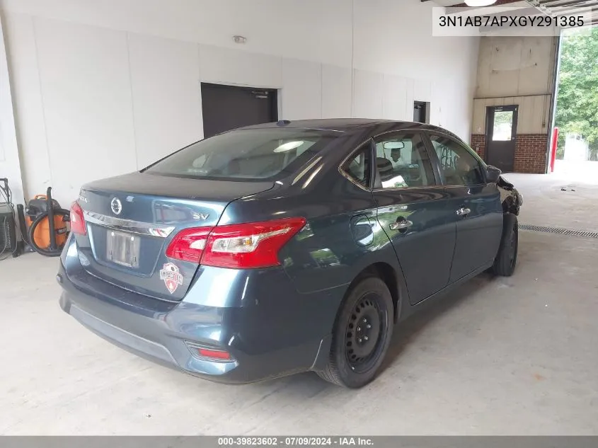 2016 Nissan Sentra Sv VIN: 3N1AB7APXGY291385 Lot: 39823602