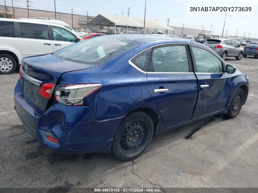 3N1AB7AP2GY273639 2016 Nissan Sentra S