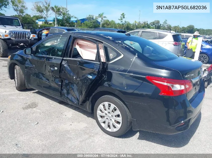 2016 Nissan Sentra Sv VIN: 3N1AB7AP5GL682036 Lot: 39888304