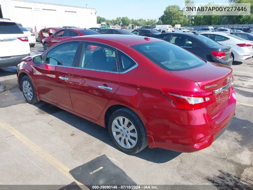 2016 Nissan Sentra Sv VIN: 3N1AB7AP0GY277446 Lot: 39890146