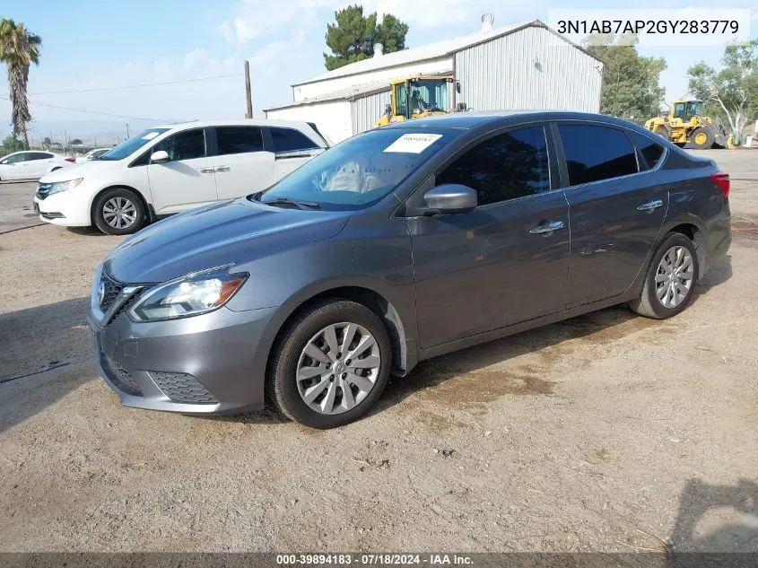 2016 Nissan Sentra S VIN: 3N1AB7AP2GY283779 Lot: 39894183