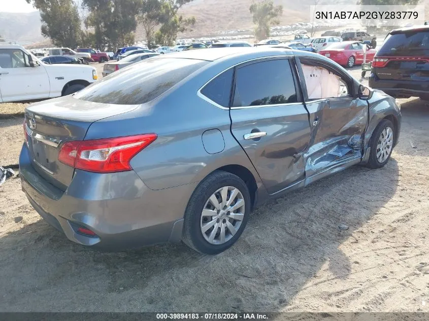 2016 Nissan Sentra S VIN: 3N1AB7AP2GY283779 Lot: 39894183