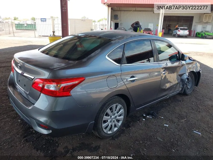 2016 Nissan Sentra S VIN: 3N1AB7AP3GY222277 Lot: 39907234