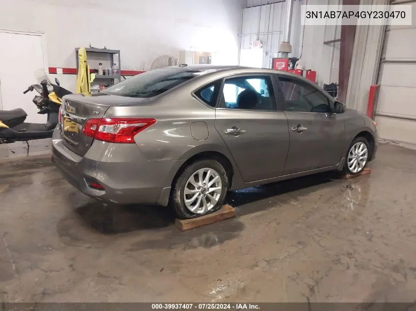 2016 Nissan Sentra Sv VIN: 3N1AB7AP4GY230470 Lot: 39937407