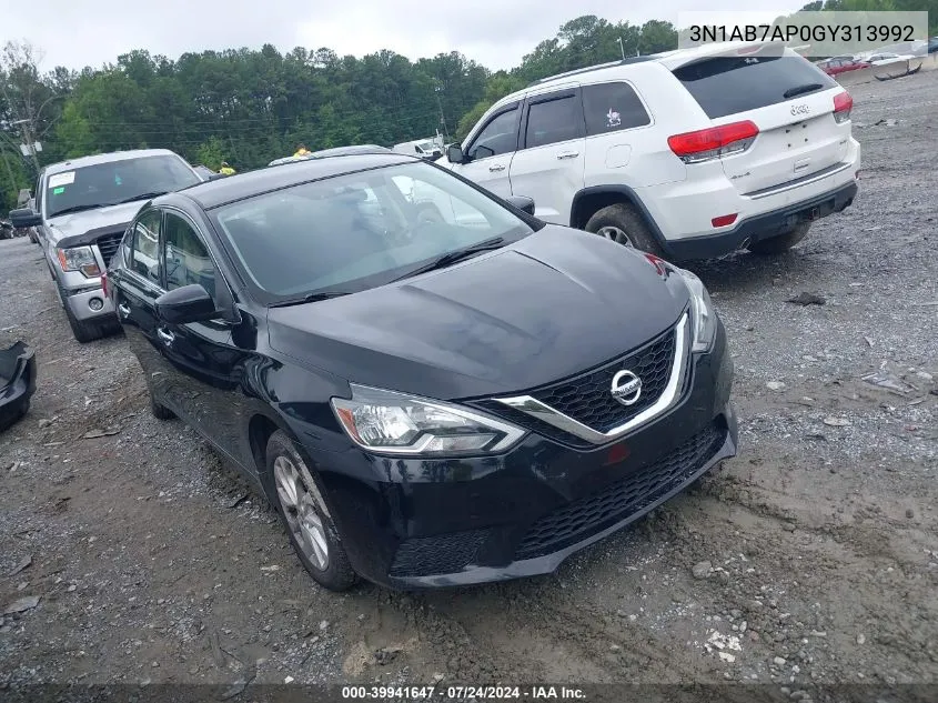 2016 Nissan Sentra Sv VIN: 3N1AB7AP0GY313992 Lot: 39941647