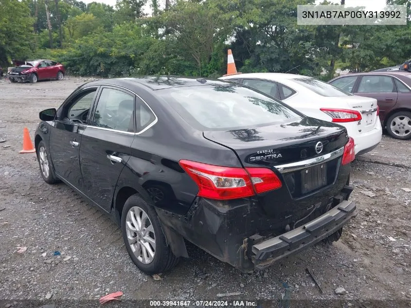 2016 Nissan Sentra Sv VIN: 3N1AB7AP0GY313992 Lot: 39941647