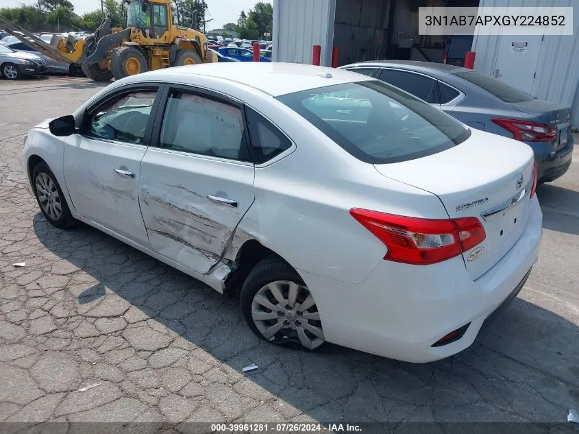 3N1AB7APXGY224852 2016 Nissan Sentra