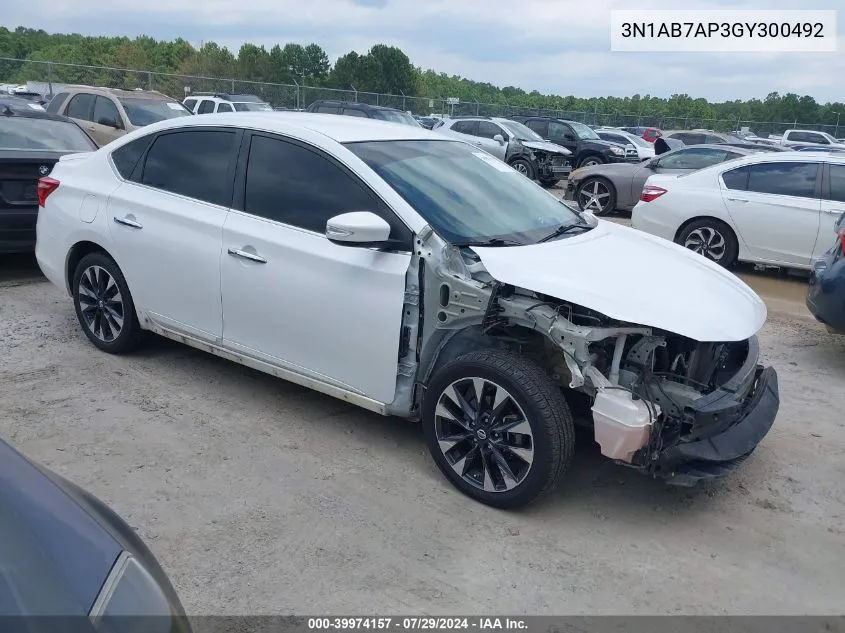 2016 Nissan Sentra Sr VIN: 3N1AB7AP3GY300492 Lot: 39974157