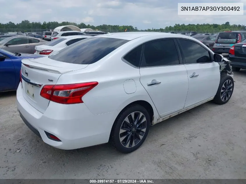 2016 Nissan Sentra Sr VIN: 3N1AB7AP3GY300492 Lot: 39974157