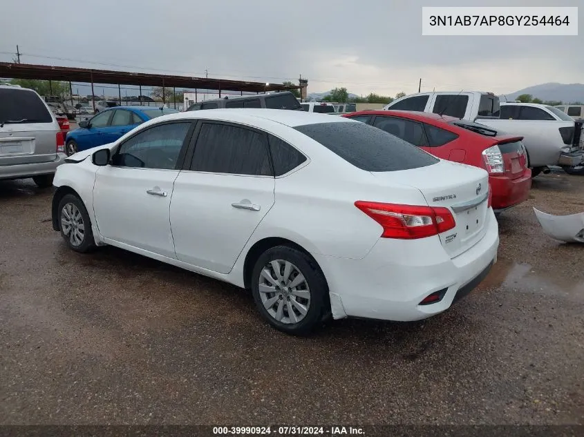 2016 Nissan Sentra S VIN: 3N1AB7AP8GY254464 Lot: 39990924