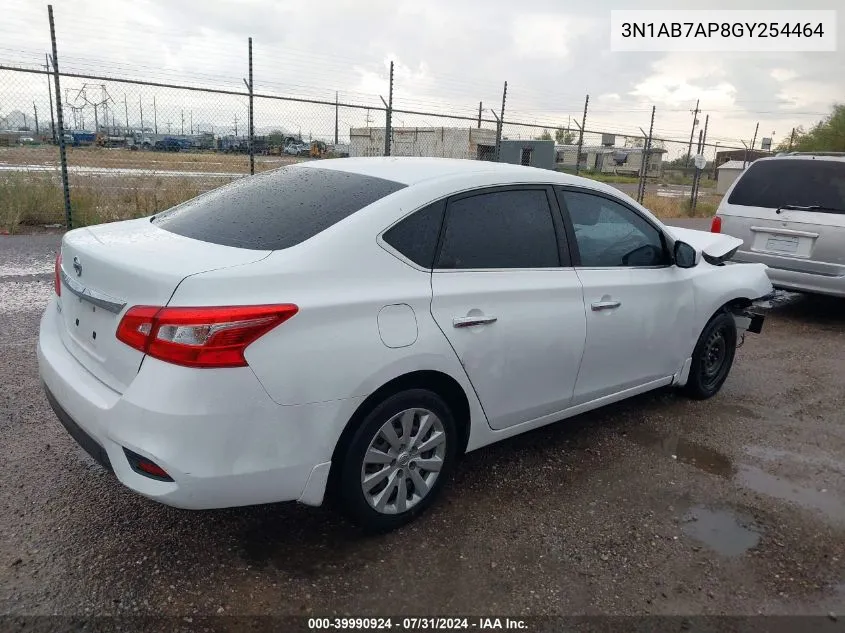 2016 Nissan Sentra S VIN: 3N1AB7AP8GY254464 Lot: 39990924