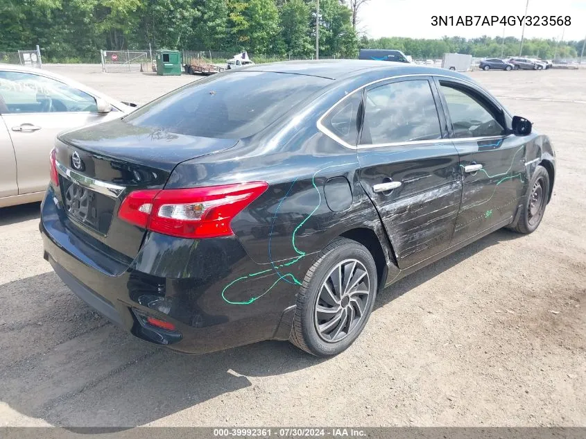 2016 Nissan Sentra S VIN: 3N1AB7AP4GY323568 Lot: 39992361