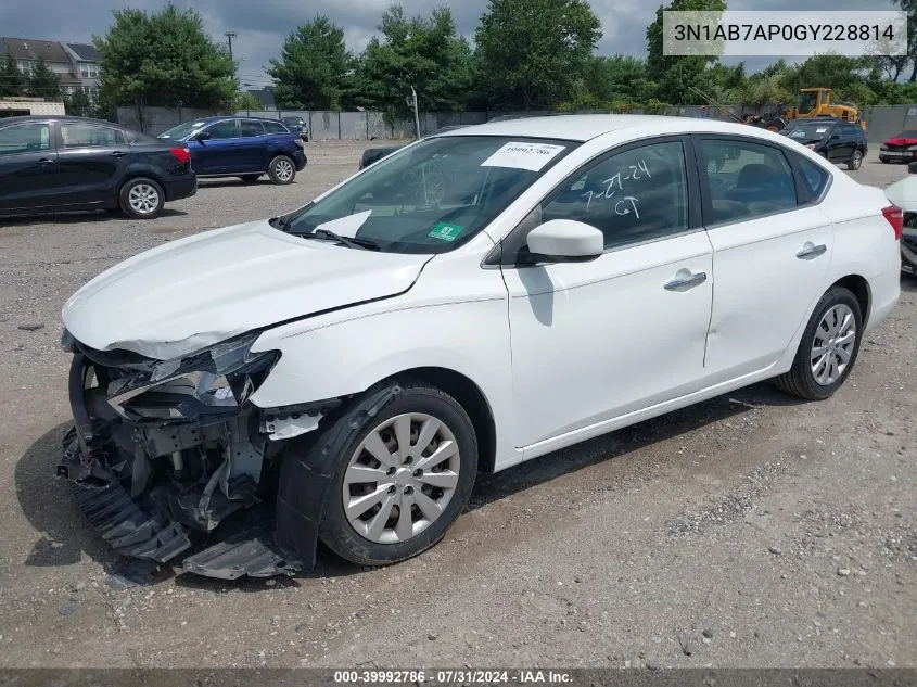 3N1AB7AP0GY228814 2016 Nissan Sentra S