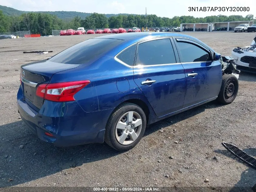 3N1AB7AP3GY320080 2016 Nissan Sentra S