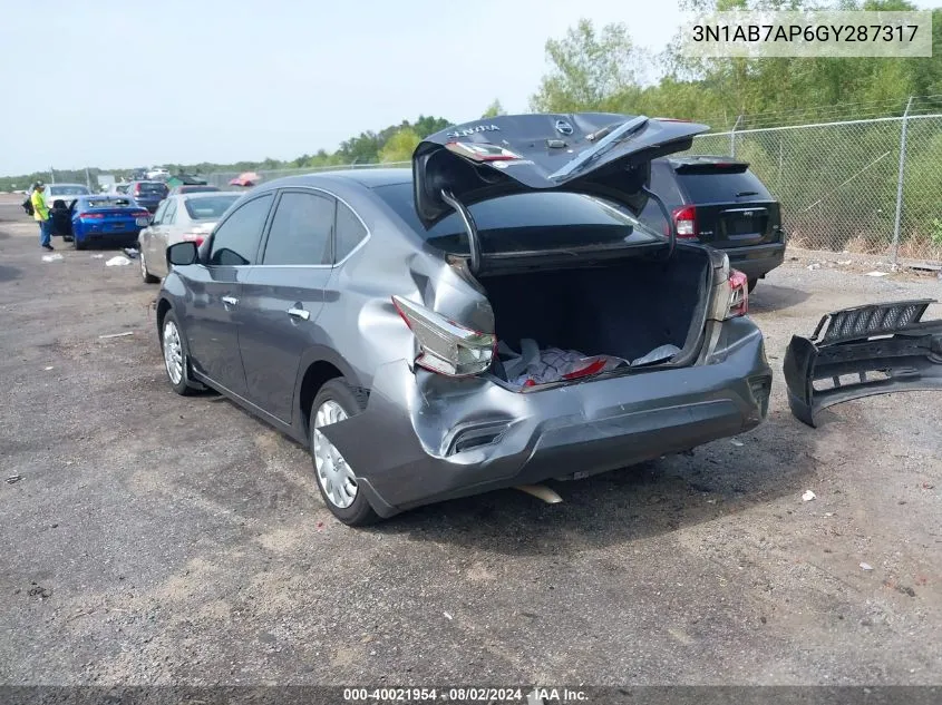 3N1AB7AP6GY287317 2016 Nissan Sentra S