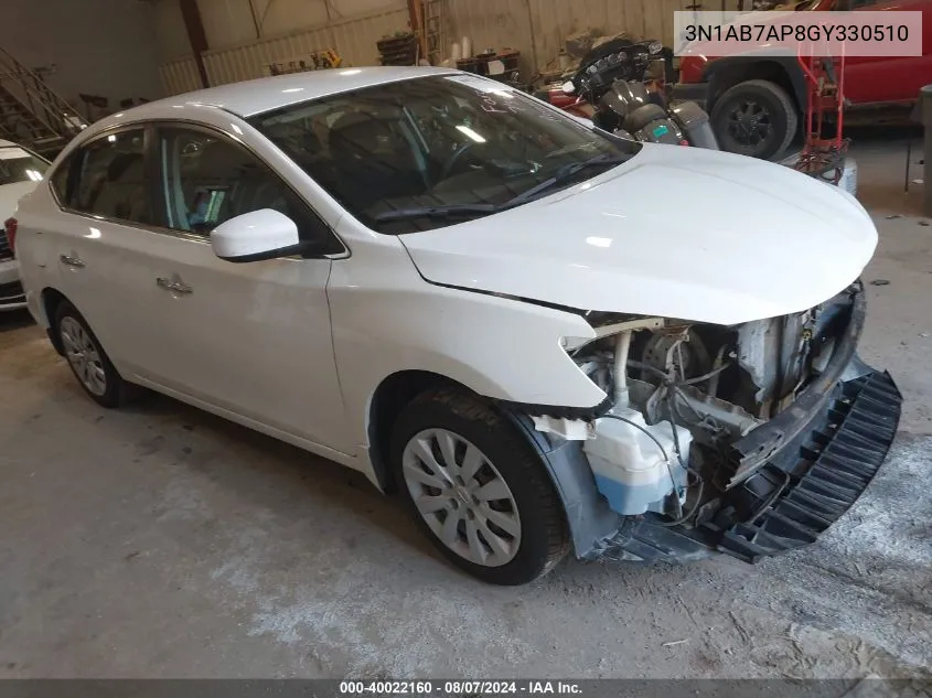 3N1AB7AP8GY330510 2016 Nissan Sentra Sv