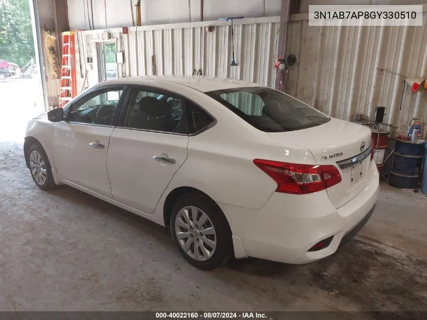 3N1AB7AP8GY330510 2016 Nissan Sentra Sv