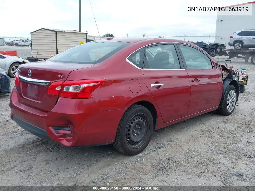 2016 Nissan Sentra Fe+ S/S/Sl/Sr/Sv VIN: 3N1AB7AP1GL663919 Lot: 40029150