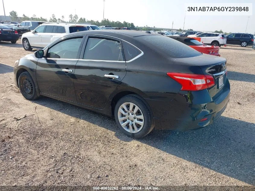 3N1AB7AP6GY239848 2016 Nissan Sentra Sv