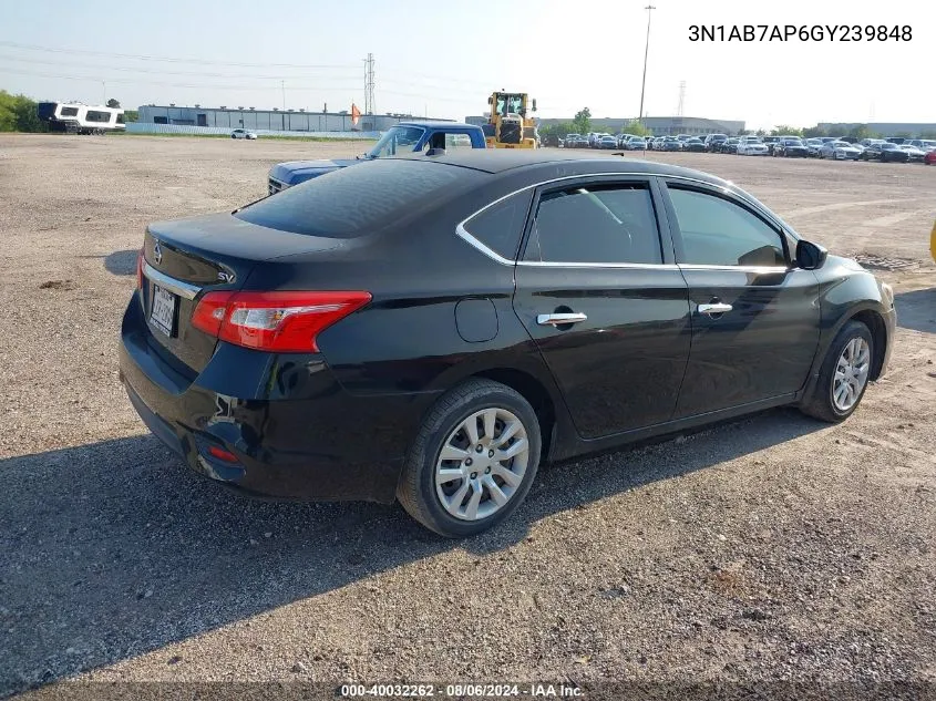 3N1AB7AP6GY239848 2016 Nissan Sentra Sv