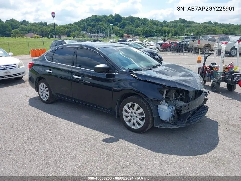 2016 Nissan Sentra S VIN: 3N1AB7AP2GY225901 Lot: 40036250