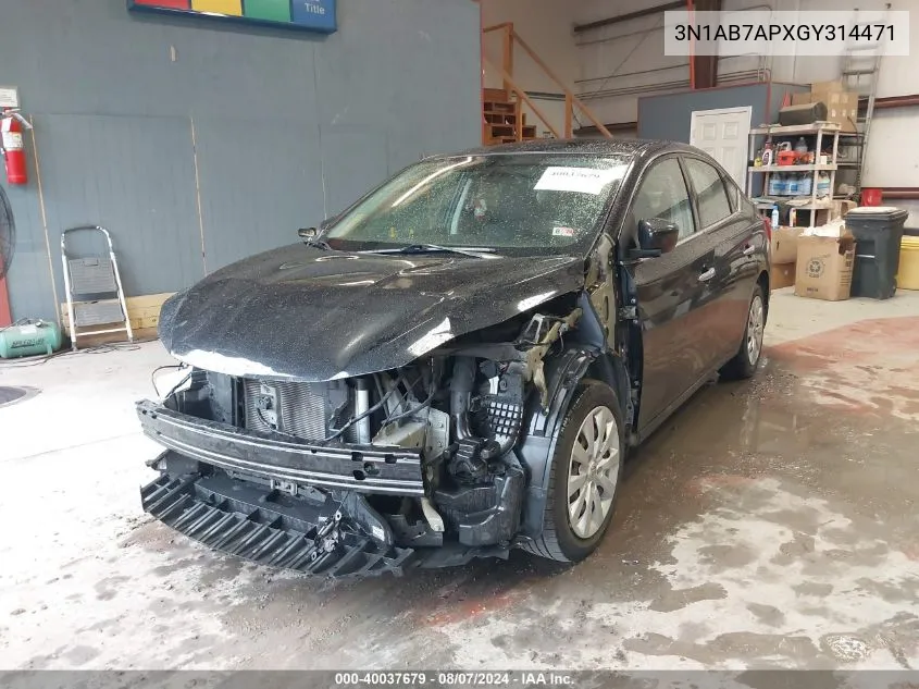 3N1AB7APXGY314471 2016 Nissan Sentra S