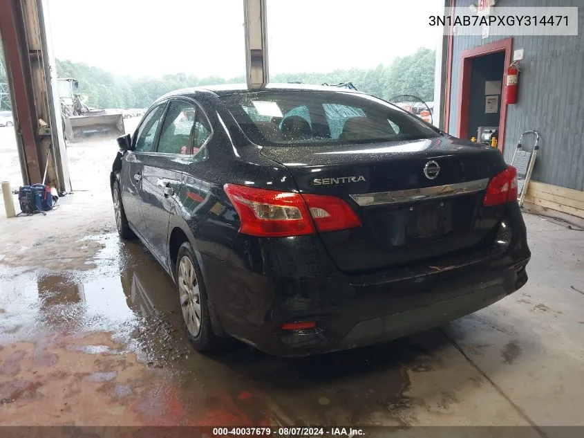 3N1AB7APXGY314471 2016 Nissan Sentra S