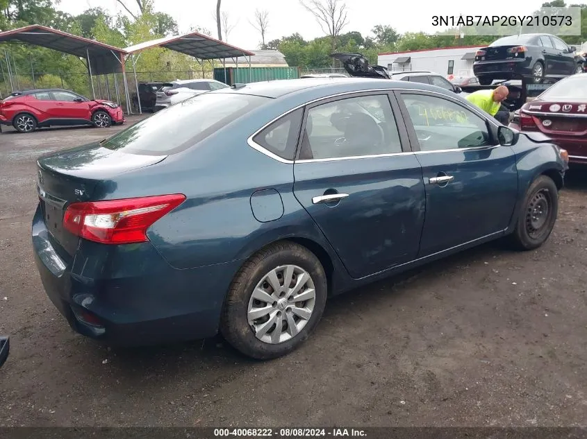 2016 Nissan Sentra Fe+ S/S/Sl/Sr/Sv VIN: 3N1AB7AP2GY210573 Lot: 40068222