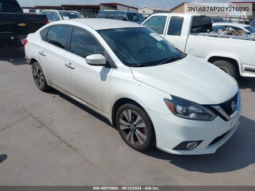 2016 Nissan Sentra Sl VIN: 3N1AB7AP2GY210590 Lot: 40076980