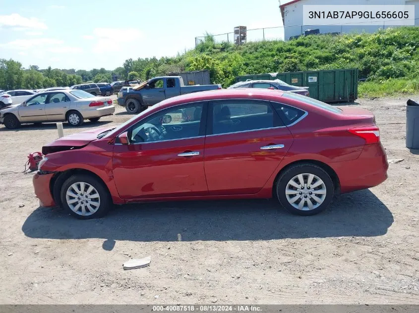 2016 Nissan Sentra S/Sv/Sr/Sl VIN: 3N1AB7AP9GL656605 Lot: 40087518