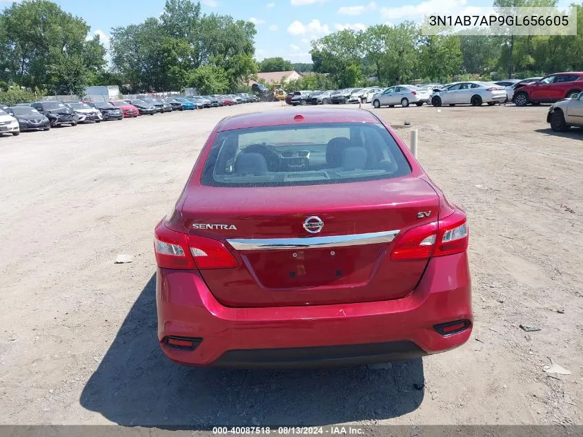 2016 Nissan Sentra S/Sv/Sr/Sl VIN: 3N1AB7AP9GL656605 Lot: 40087518