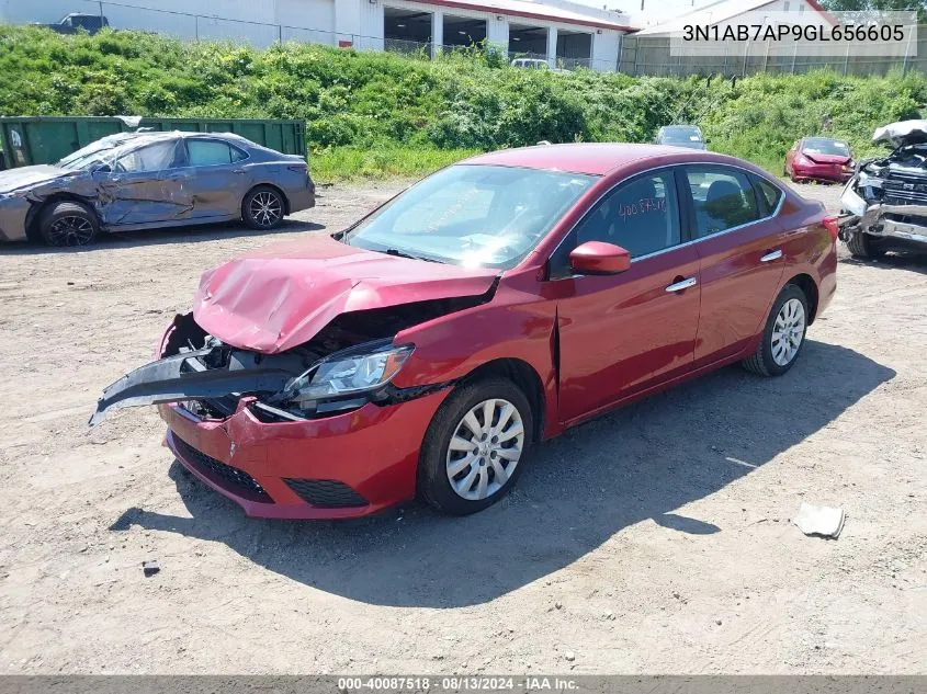 2016 Nissan Sentra S/Sv/Sr/Sl VIN: 3N1AB7AP9GL656605 Lot: 40087518