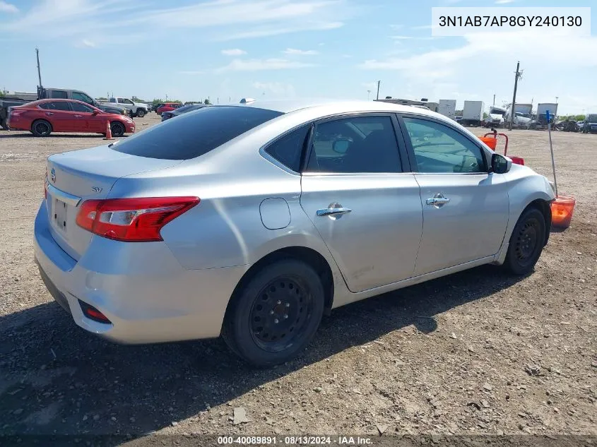 3N1AB7AP8GY240130 2016 Nissan Sentra Sv