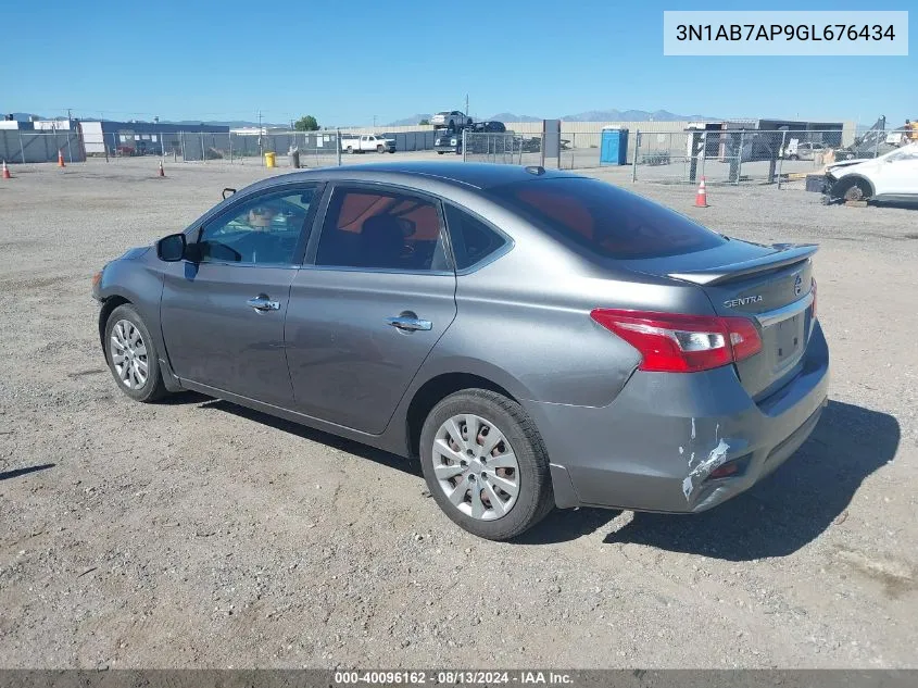 2016 Nissan Sentra Sv VIN: 3N1AB7AP9GL676434 Lot: 40096162