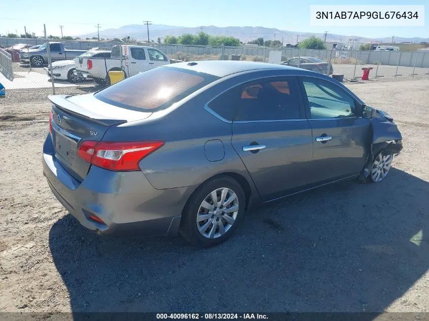 2016 Nissan Sentra Sv VIN: 3N1AB7AP9GL676434 Lot: 40096162