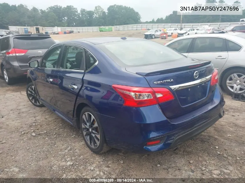 2016 Nissan Sentra Sr VIN: 3N1AB7AP5GY247696 Lot: 40096269