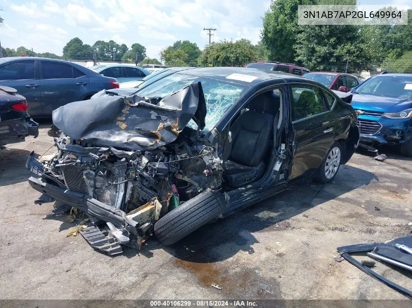 3N1AB7AP2GL649964 2016 Nissan Sentra Fe+ S/S/Sl/Sr/Sv