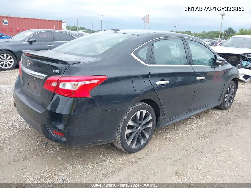 2016 Nissan Sentra Sr VIN: 3N1AB7AP1GY333863 Lot: 40124016