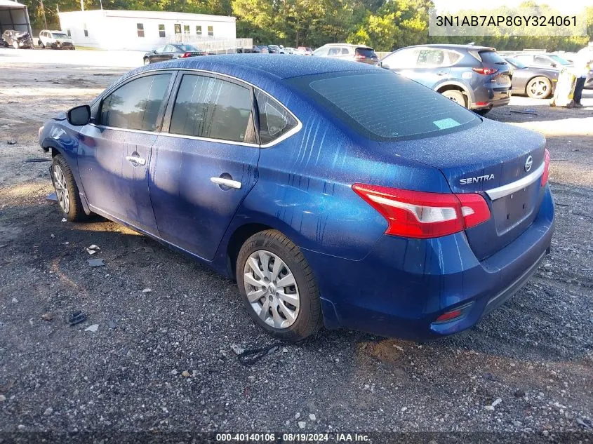 3N1AB7AP8GY324061 2016 Nissan Sentra S