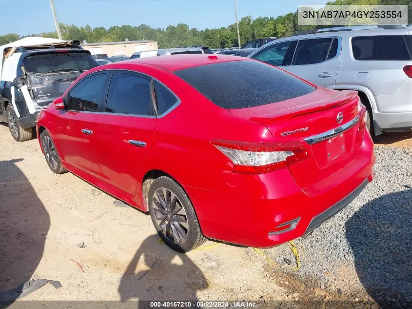 2016 Nissan Sentra Sr VIN: 3N1AB7AP4GY253554 Lot: 40157210