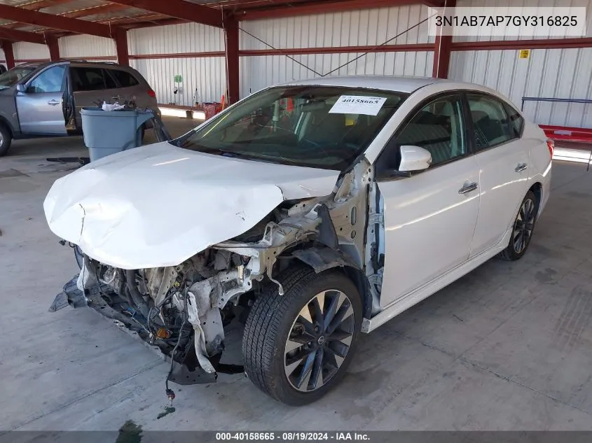 2016 Nissan Sentra Sr VIN: 3N1AB7AP7GY316825 Lot: 40158665