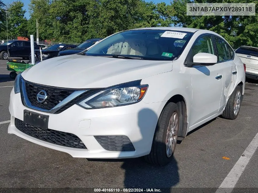 2016 Nissan Sentra Sv VIN: 3N1AB7APXGY289118 Lot: 40165110