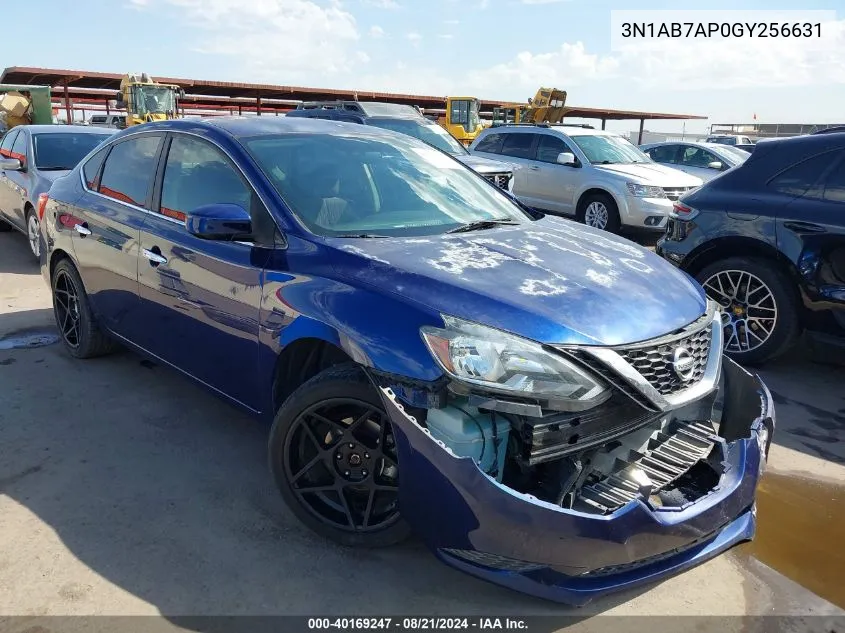 2016 Nissan Sentra S/Sv/Sr/Sl VIN: 3N1AB7AP0GY256631 Lot: 40169247